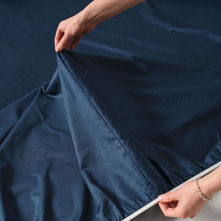 Augusta Navy Sheet Set by Linen House