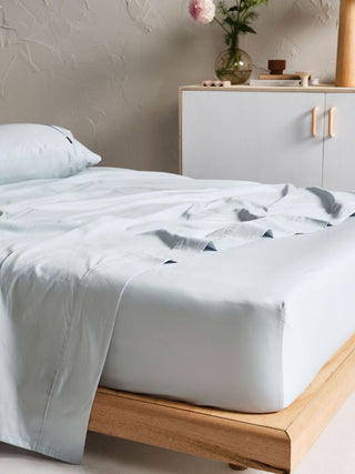 Augusta Pale Blue Sheet Set by Linen House
