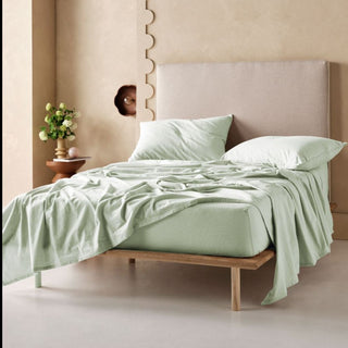 Flannelette Plain-Dyed Mist Sheet Set by LINEN HOUSE