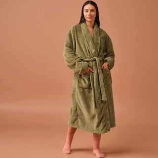 Plush Olive Bathrobe by Linen House