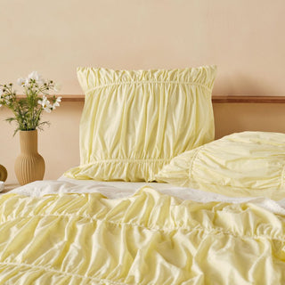 Layla Lemon European Pillowcase by Linen House