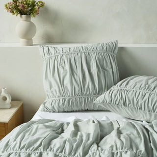Layla Seafoam European Pillowcase by Linen House