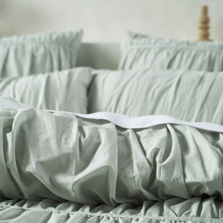 Layla Seafoam Quilt Cover Set by Linen House