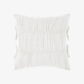 Layla White Square Filled Cushion by Linen House