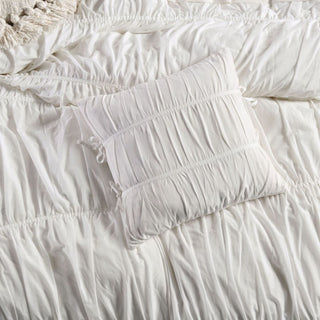 Layla White Square Filled Cushion by Linen House