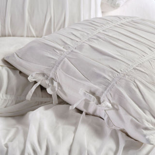 Layla White Square Filled Cushion by Linen House