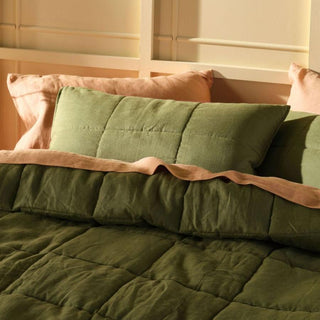 Nimes Moss Linen Pillowsham Pair by Linen House