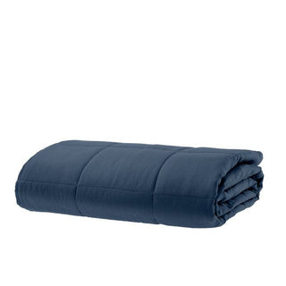 Nimes Navy Linen Coverlet by Linen House