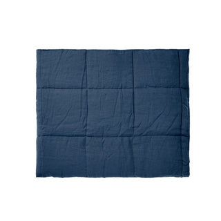 Nimes Navy Linen Coverlet by Linen House