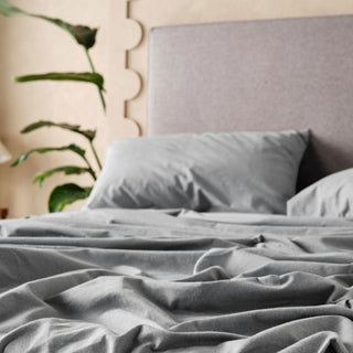 Flannelette Plain-Dyed Slate Sheet Set by LINEN HOUSE