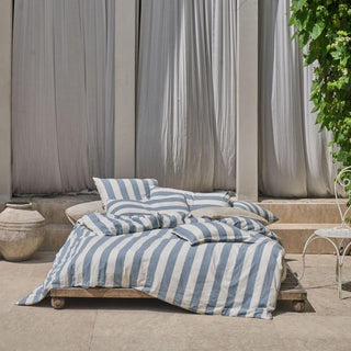 Vintage Stripe DENIM Quilt Cover Set by Linen House