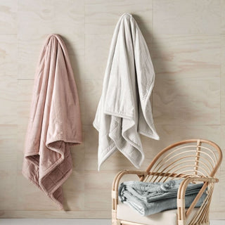 Bray Ivory Throw Rug 150 x 200cm by Linen House