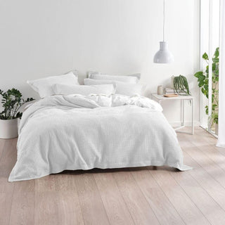 Deluxe Waffle White Quilt Cover Set by Linen House