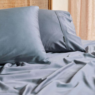 Nara Bamboo Cotton 400TC Sheet Set BLUESTONE by LINEN HOUSE