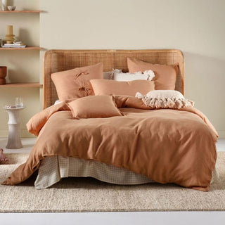 Nimes Clay Quilt Cover Set by Linen House