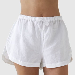 Nimes White Linen Shorts by Linen House