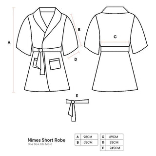 Nimes Navy Short Robe by Linen House