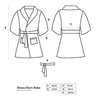 Nimes Magnet Short Robe by Linen House