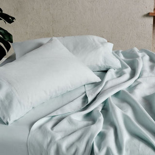 Nimes Pure Linen Sky SHEET SET by LINEN HOUSE