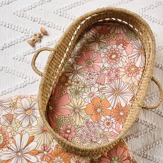 Flower Power 2-Piece Bassinet Fitted Sheet Set by Linen House Kids