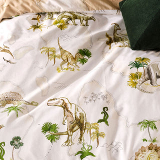 Dinosaur Map Reversible Quilt Cover Set by Linen House Kids