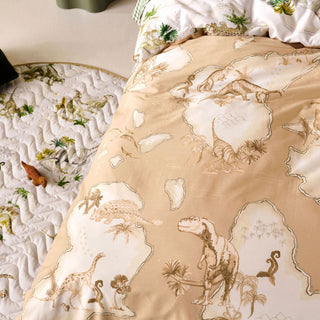 Dinosaur Map Reversible Quilt Cover Set by Linen House Kids