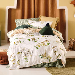 Dinosaur Map Reversible Quilt Cover Set by Linen House Kids