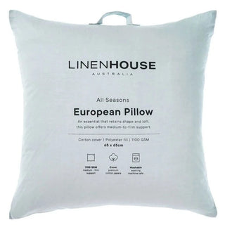 All Seasons 1100GSM European Pillow 65 x 65cm by Linen House