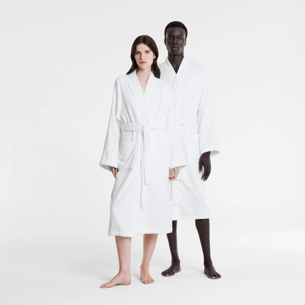 Living Textures Bath Robe White by Sheridan | Planet Linen