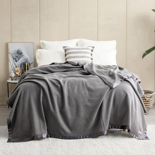 Renee Taylor Australian 400 GSM Merino Wool Blanket - Magnet