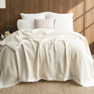 Renee Taylor Australian 400 GSM Merino Wool Blanket - Natural