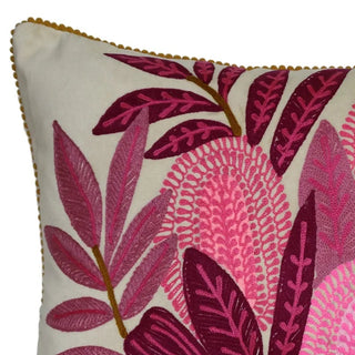 Pink Banksia Cushion 40x60cm Cream