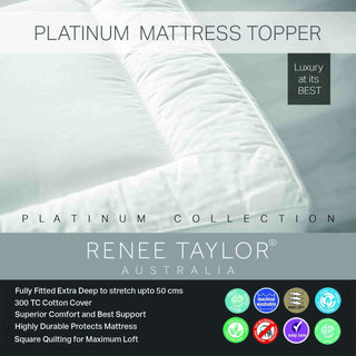 Renee Taylor Platinum 1500 GSM High Loft Fully Fitted Mattress Topper