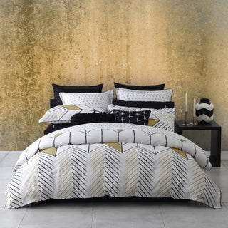 Rio Gold Quilt Cover Set by Logan and Mason