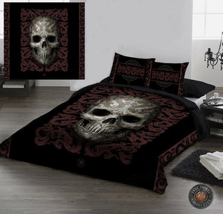 Oriental Skull Quilt Cover Set by Anne Stokes