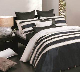 Cheltenham Charcoal Quilt Cover Set by Logan and Mason