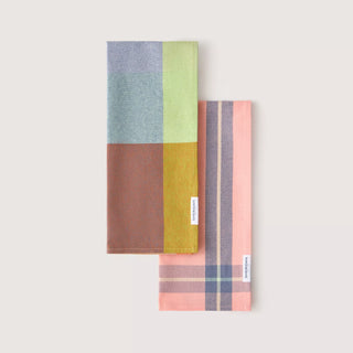 Lumo Tea Towel Set Peach - Two Pack by Sheridan