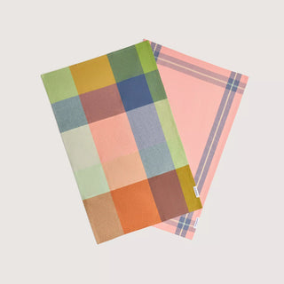 Lumo Tea Towel Set Peach - Two Pack by Sheridan
