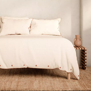 Bayley Porcelain Washed Cotton Piped Quilt Cover Set by Sheridan