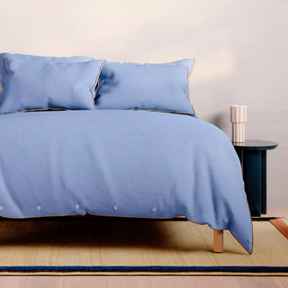 Bayley Cornflower Washed Cotton Piped Quilt Cover Set by Sheridan