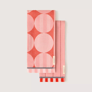Bauble Tea Towel Set Poppy - Two Pack by Sheridan