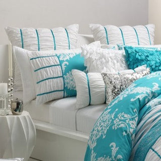 Talia Aqua European Pillowcase by Logan and Mason