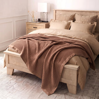 Brooklyn Cotton Waffle Blanket TERRACOTTA By Renee Taylor