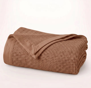 Brooklyn Cotton Waffle Blanket TERRACOTTA By Renee Taylor