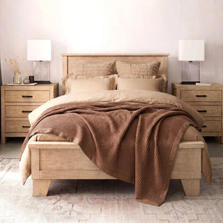 Brooklyn Cotton Waffle Blanket TERRACOTTA By Renee Taylor