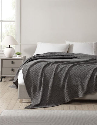 Urban Charcoal Waffle Blanket by Private Collection
