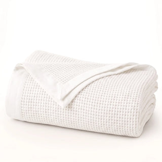 Brooklyn Cotton Waffle Blanket WHITE By Renee Taylor