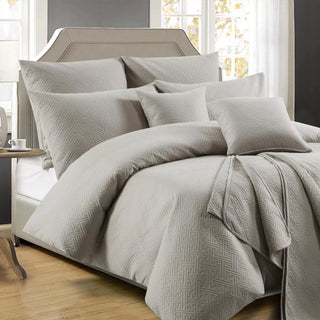 Zeus Latte Quilt Cover Set by Perle