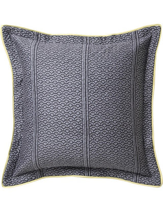 The Cranes Charcoal Quilted Square Filled Cushion by Florence Broadhurst
