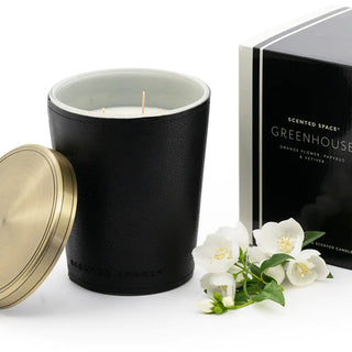 Leather Candle Greenhouse 900g by Apsley and Company